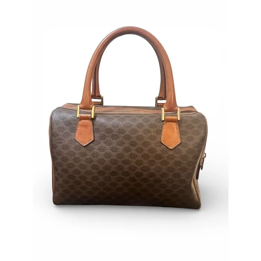 Vintage Celine Macadam Monogram Boston Handbag